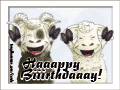 Sheep with raised arms: “HaaappY Biiirthdaaay!””