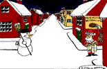Marc Ziesmers Tough Hammer Cartoon Weihnachtsgru§ 2006 Keywords: Comic Cartoon Panel Gag Comix Witz Humor Weihnachten 2006 Weihnachtsmann Schneemann Schnneball Karte Strassenkarte Nikolaus Rehntier Rudolph Rudolf