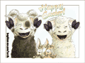 Cheerful sheep, bunnies and chicks: “Happy Easter!”