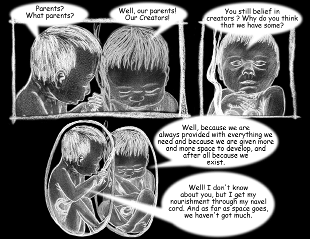 keywords: Tough Hammer Cartoon The Lonly Thought Of Being Embryo Fetus Parents Creators Belief Provided Space Develop Exist Nourishment Navel Cord