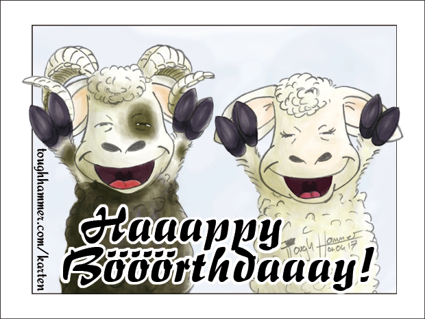 Schafe mit hochgestreckten Armen: “Haaappy Bööörthdaaay!”